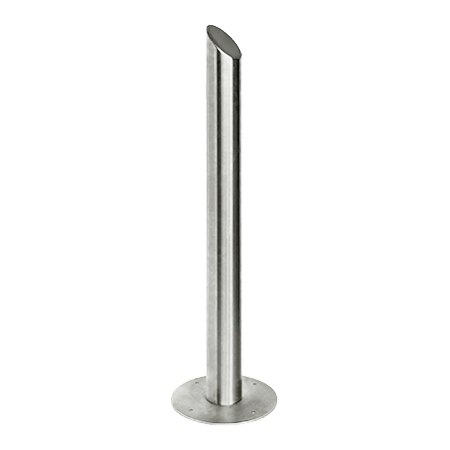 CDVI RPSS-100D 100mm x 1000mm Round Stainless Steel Post with angled top plate